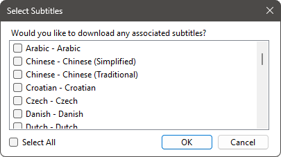 Select the subtitles to download in M3U8 Downloader