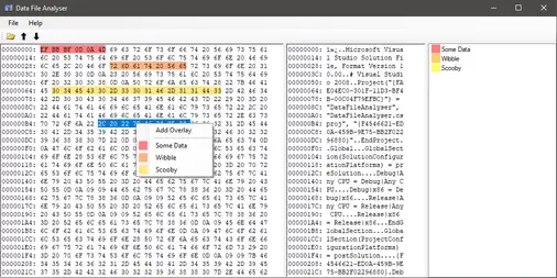 Data File Analyser Main Window