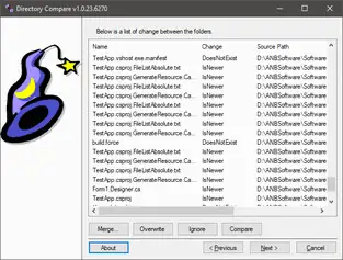 Directory Compare Main Window